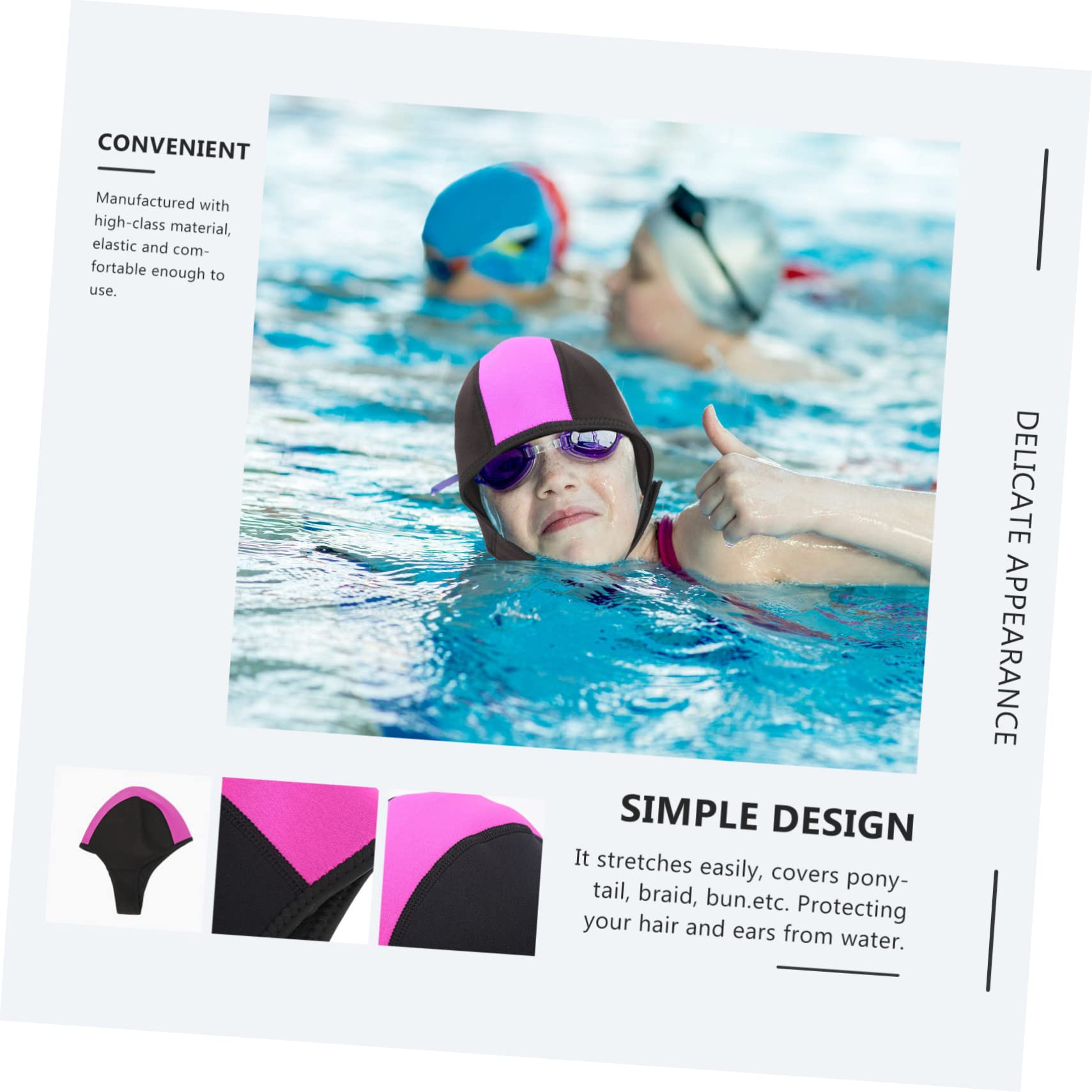 Kisangel 2 Uds Cubierta De Capucha De Buceo Para Hombres Gorro De Baño De Neopreno Gorro De Baño Para Hombre Gorro De Natación Para Mujer Gorro De Navegación Gorro De Baño Elástico De Goma