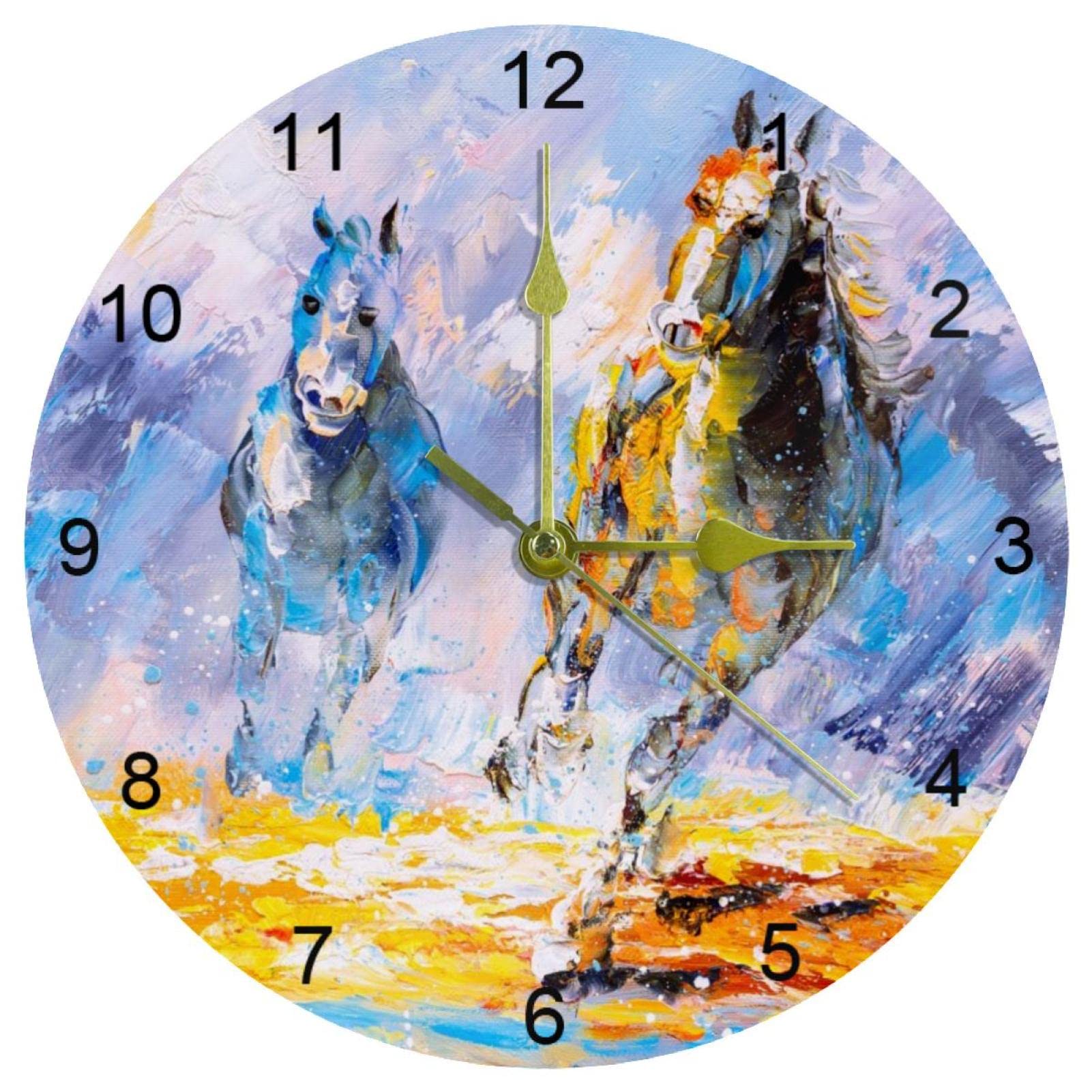 Horloge murale à quartz silencieuse de 25,4 cm pour cuisine et salon