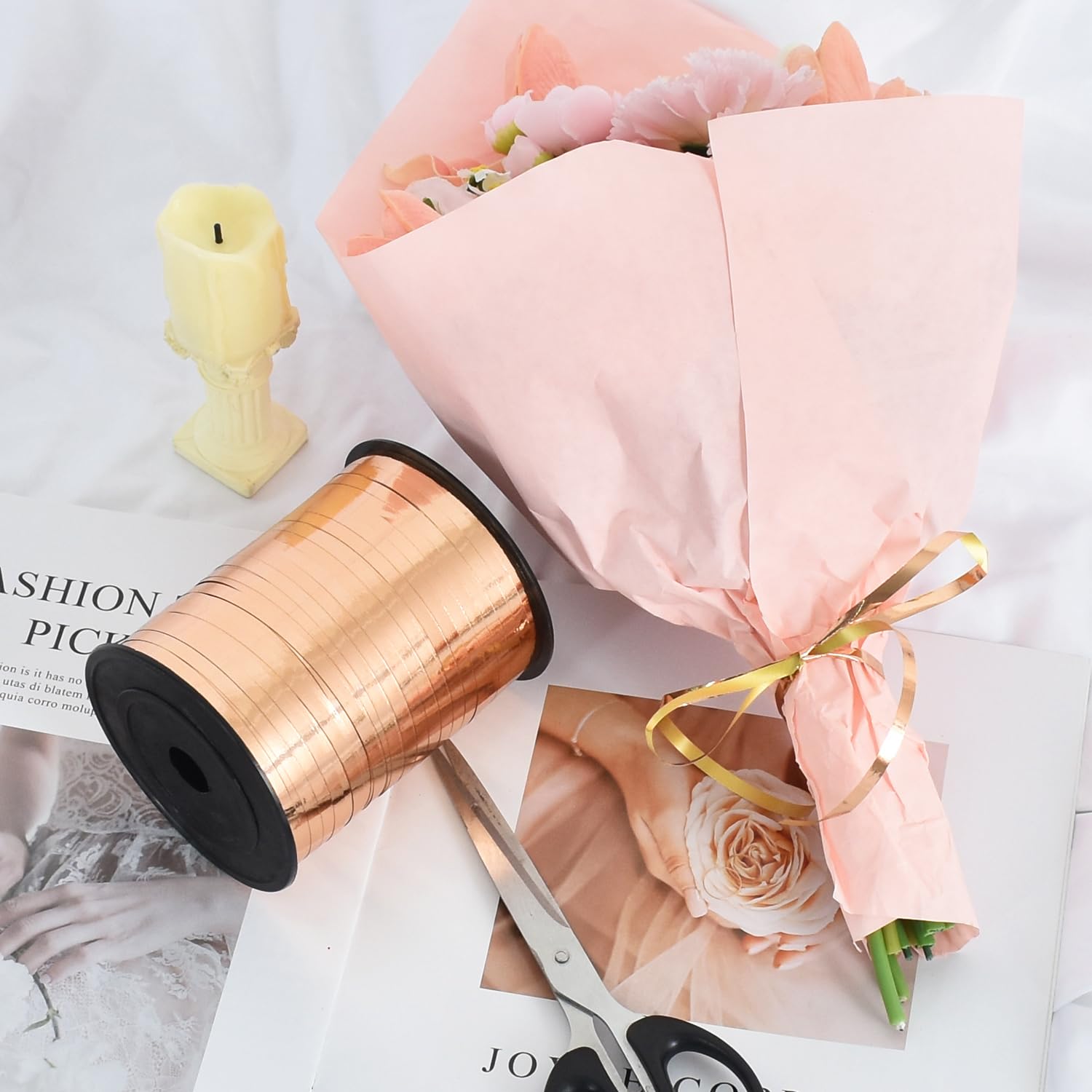 TONIFUL Gold Metallic Curling Ribbon - 500 Yards, 5mm Width For Gift Wrapping & Balloons