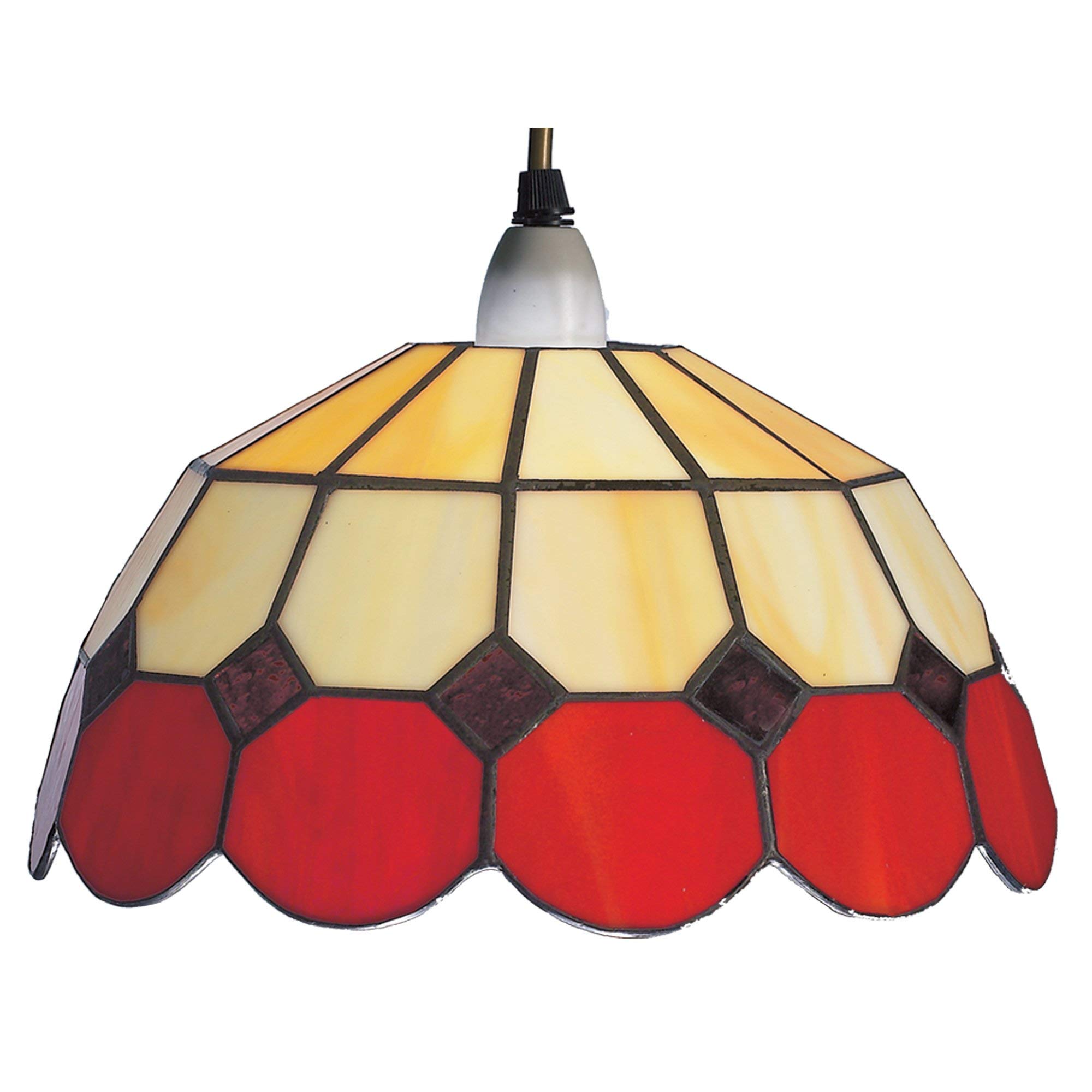 Lighting Web Co 25 cm Glass Bistro Shade, Beige/ Red