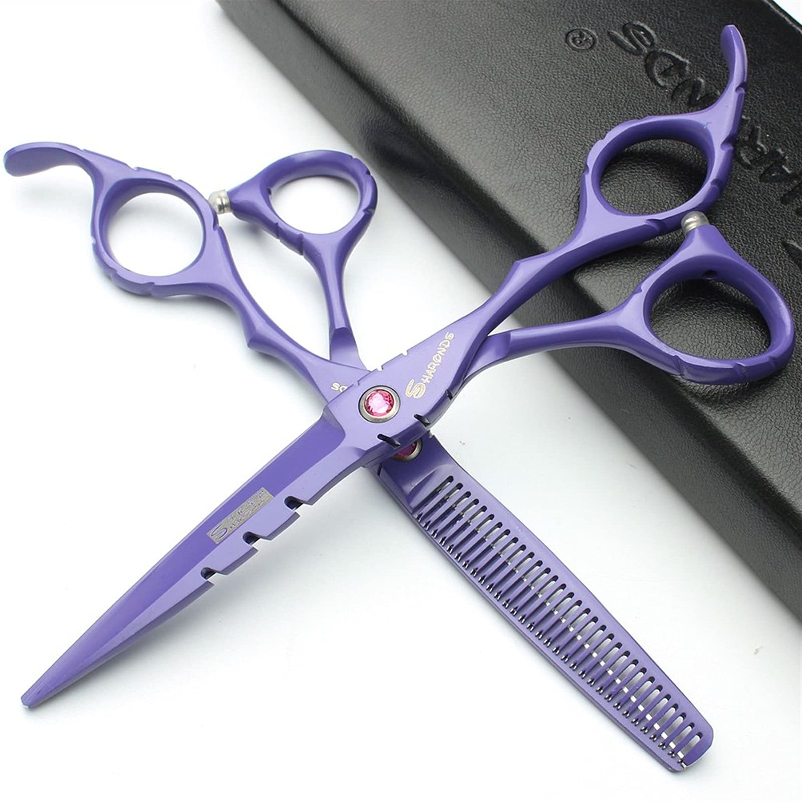 Haarschneideschere Haarschneideschere 440c Stahl Stahl Regelmäßige und dünnerte Schere Scharfe Rasierkante 6 Zoll 17,5 cm for Barbier und Salon Friseurschere/Haarschere ( Color : Scissors Set )