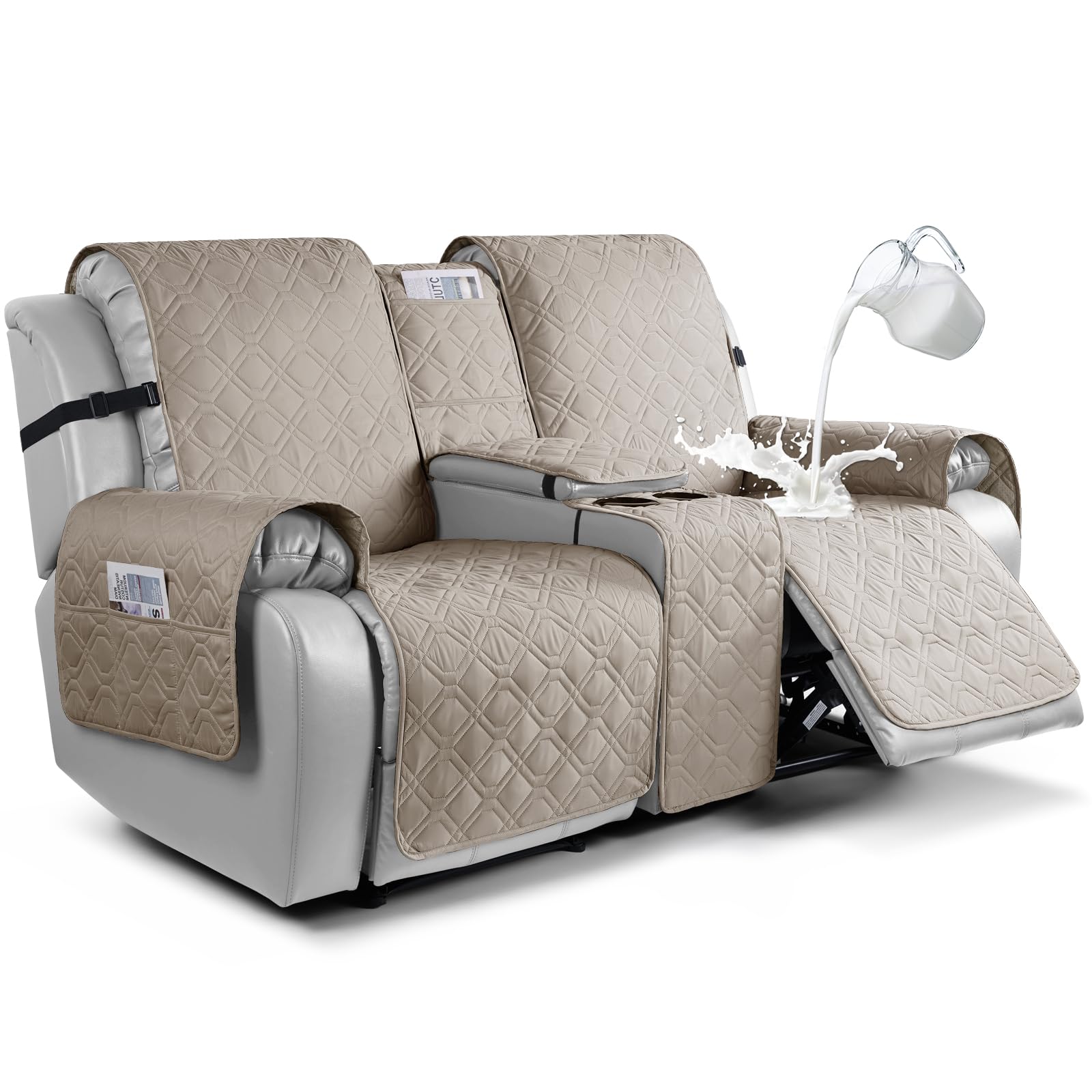 Amazon.com: VANSOFY Loveseat Recliner Cover with Console 100% ...