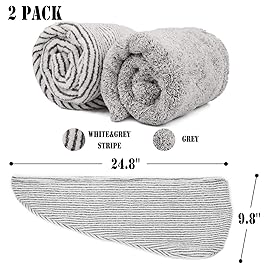 ELLEWIN 2 Pack Drying Hair Towel Wrap, Rayon Polyester Microfiber, Hair Turban Buttons Super Absorbent Quick Dry Rapid Head Hair Towels for Women Curly Long Thick Hair Anti Frizz