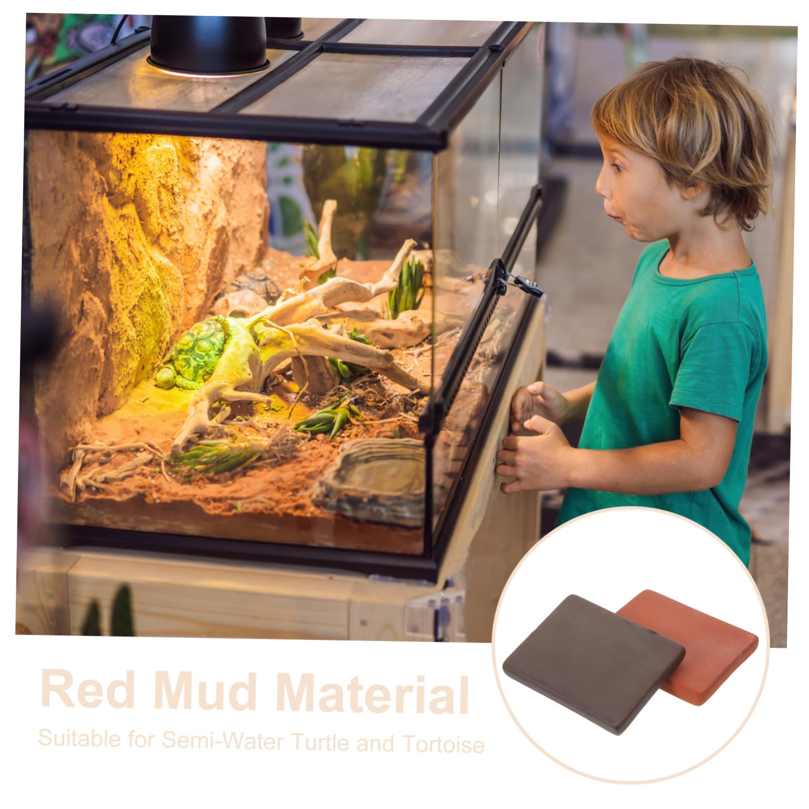 Lot de 6 Pièces, Bloc Céramique pour Tortues, Décor | Terre Cuite Artisanale, pour Bassin Aquatique et Terrarium Semi-aquatique, Format 3, 14x2, 36 Pouces