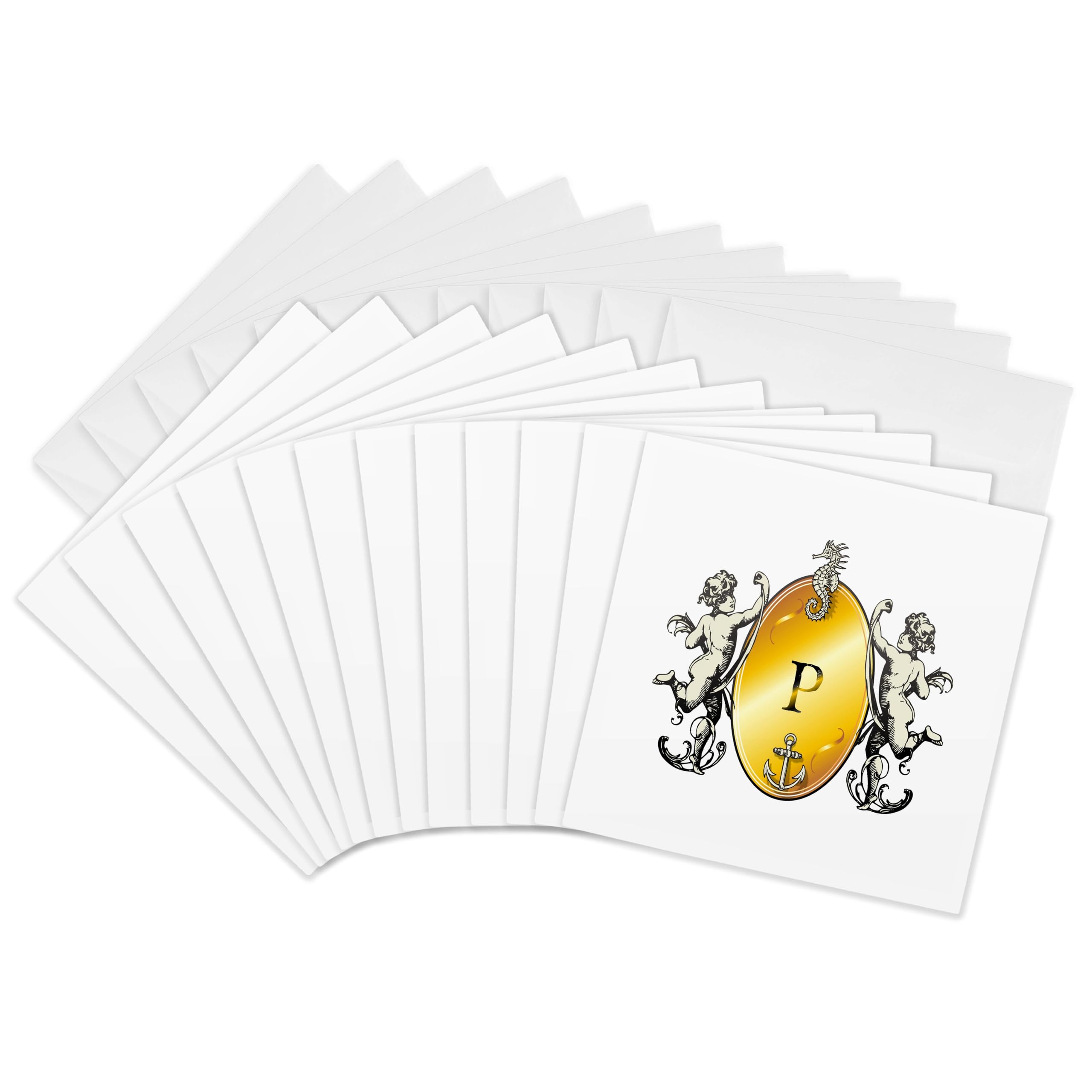Cartes de vœux initiale P avec chérubins pour vos invitations - 8
