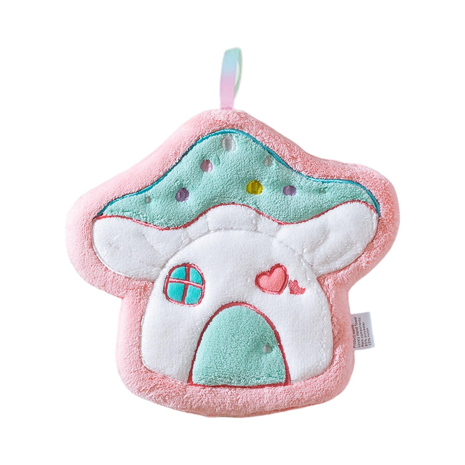 Tsophreniq Corals Fleece Kitchen Hand Towel Soft Absorbent Mushroom Designs Cleaning Cloth Quick Drying Handkerchief for Home Cook Cartoon Mushroom House Hand Towel