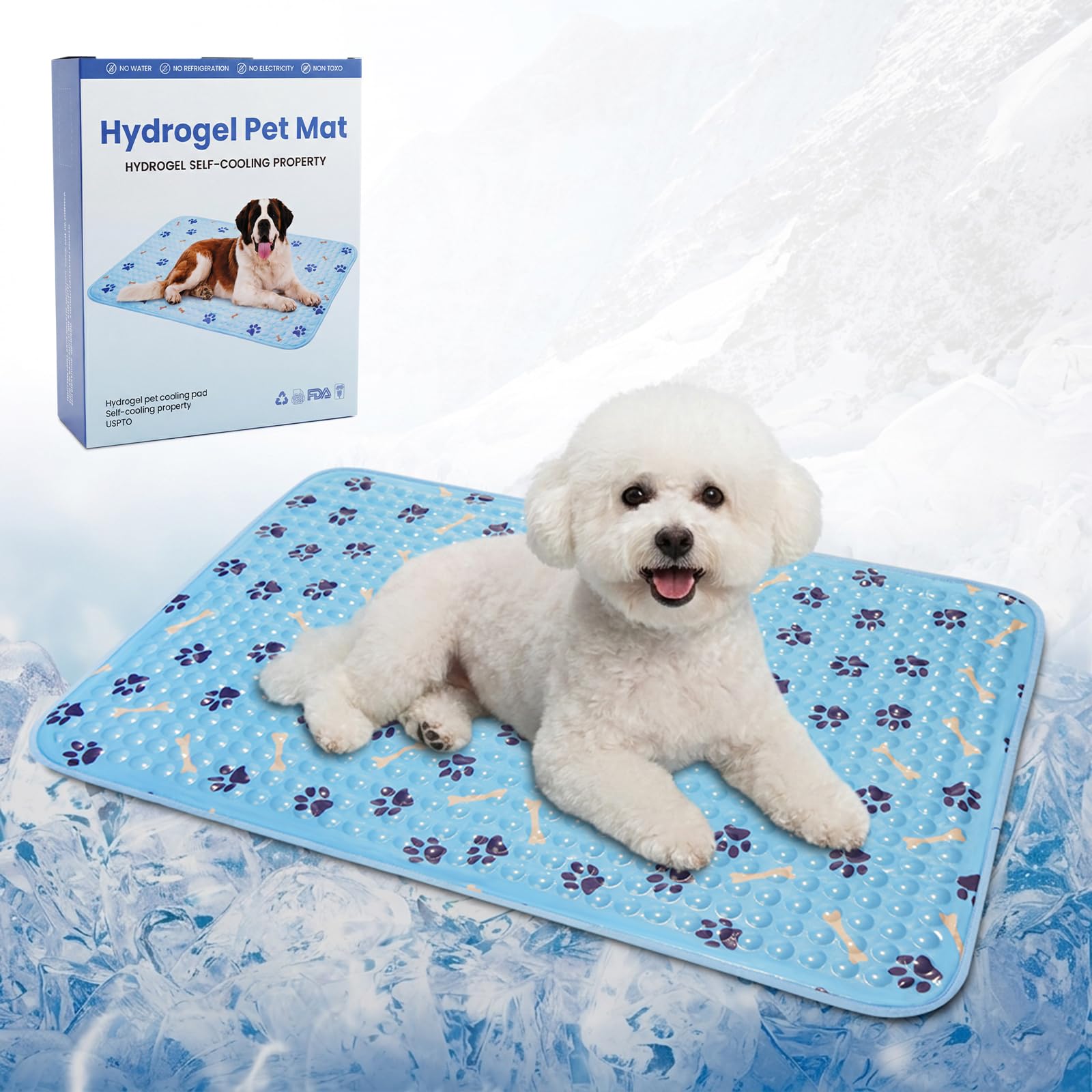 Photo 1 of Cooling Mat for Dogs 20 Inch, Patent Self-Cooling Gel Pad for Small Dogs,