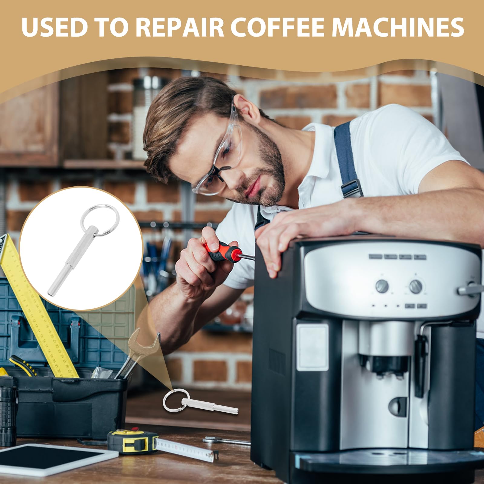 Clé à Tête Ovale + 25 Joints BDHYYM - Pour Machines à Café Jura, Krups, AEG