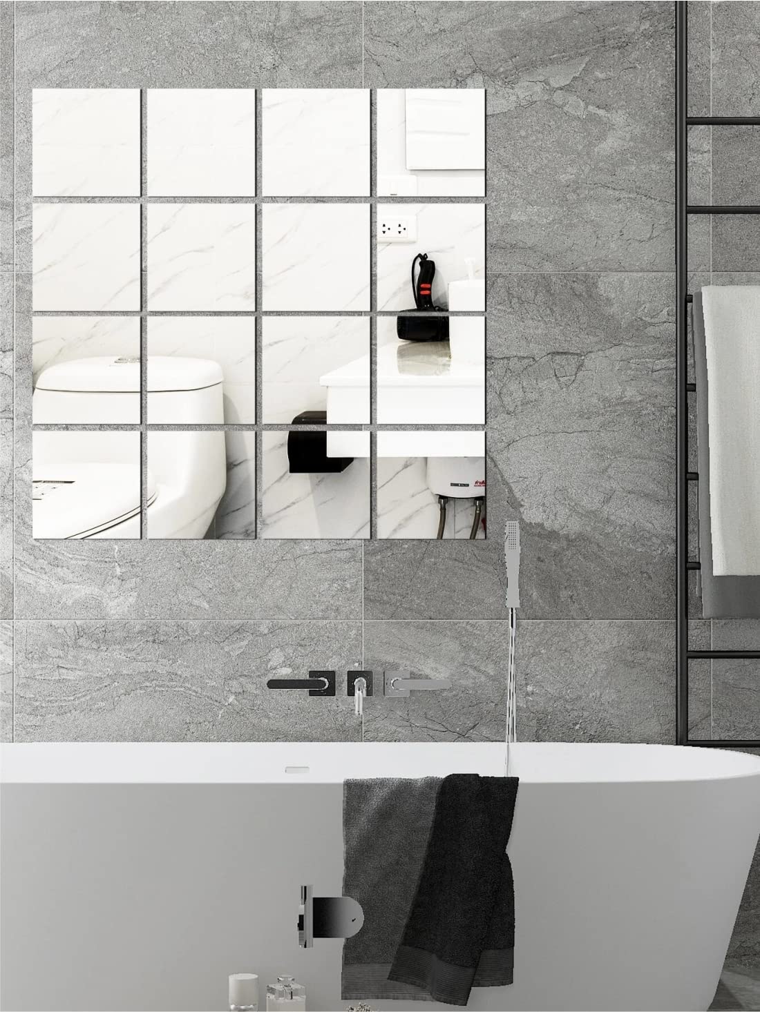 Bnezz -16 Big Square Silver Mirror for Wall Stickers Large Size (15x15) Cm Acrylic Mirror Wall Decor Sticker for Bathroom Mirror |Bedroom | Living Room Decoration Items (B-16VeryBigSquareSilver) (B0BNVQK91Z) Amazon Price History, Amazon Price Tracker