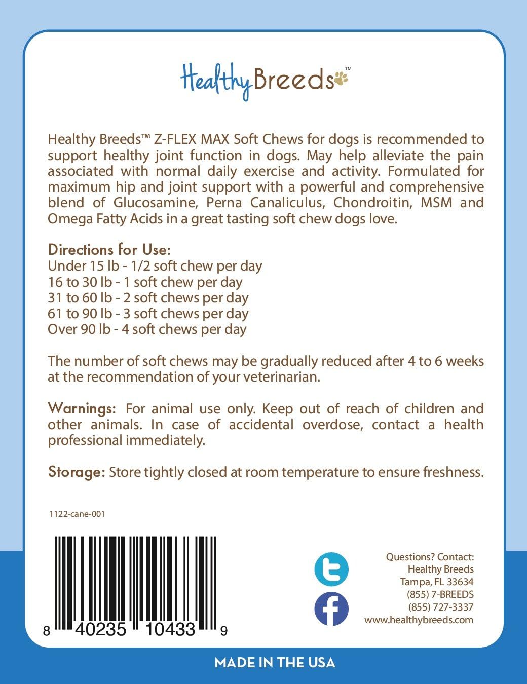 Healthy Breeds Cane Corso Z-Flex Max Hip and Joint Soft Chews 170 Count