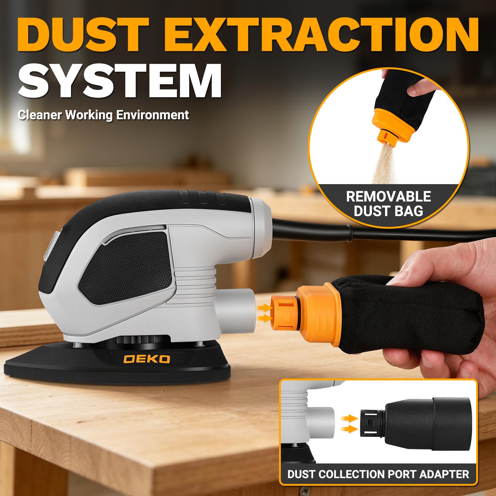 DEKOPRO Detail Sander - Smooth Finishes & Tight Spaces -4