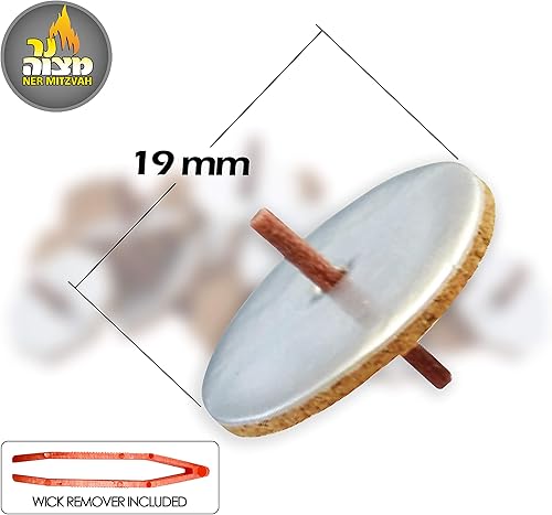 Miniatura 2 de Ner Mitzvah Mechas flotantes redondas, mechas de algodón de tamaño mediano y soportes de disco de corcho para tazas de aceite con pinzas para