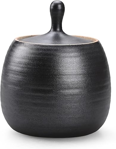 Botes de cocina retro de cerámica para almacenamiento de alimentos, forma ruidosa con tapa hermética de silicona para té, café, nueces, hierbas,