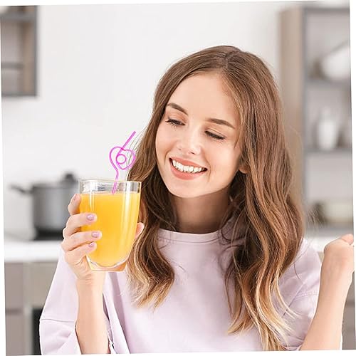 Miniatura 2 de Hemoton 30 pajitas curvadas de plástico para fiestas, pajitas de plástico curvadas, pajitas divertidas, pajitas para beber, pajitas para beber,
