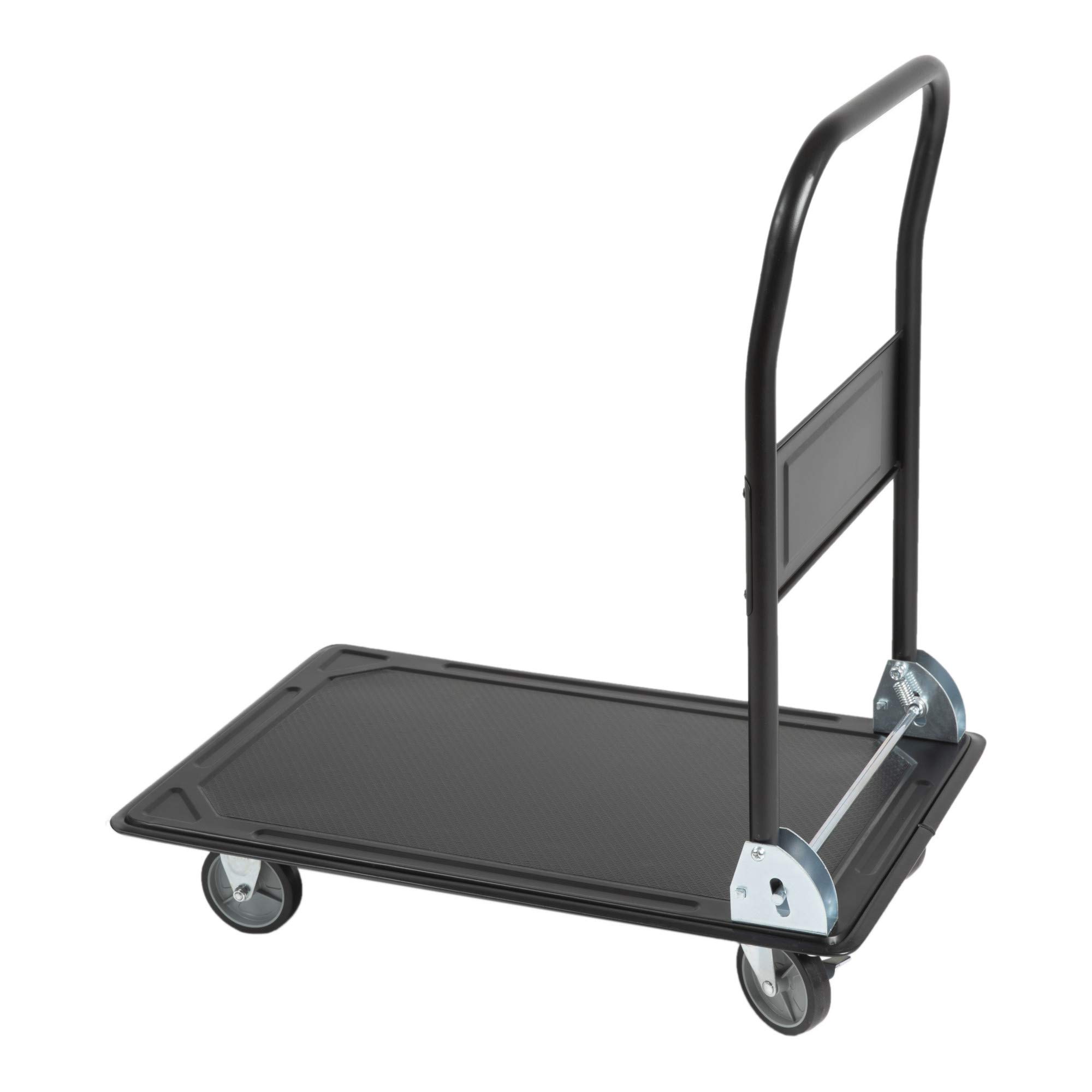 STIER Plattformwagen, Klappbar, Tragkraft 150 kg, Ladefläche 735 x 470 mm, Transporthilfe mit Lenkrollen, Rollwagen mit Antirutsch Beschichtung, stabil und sicher