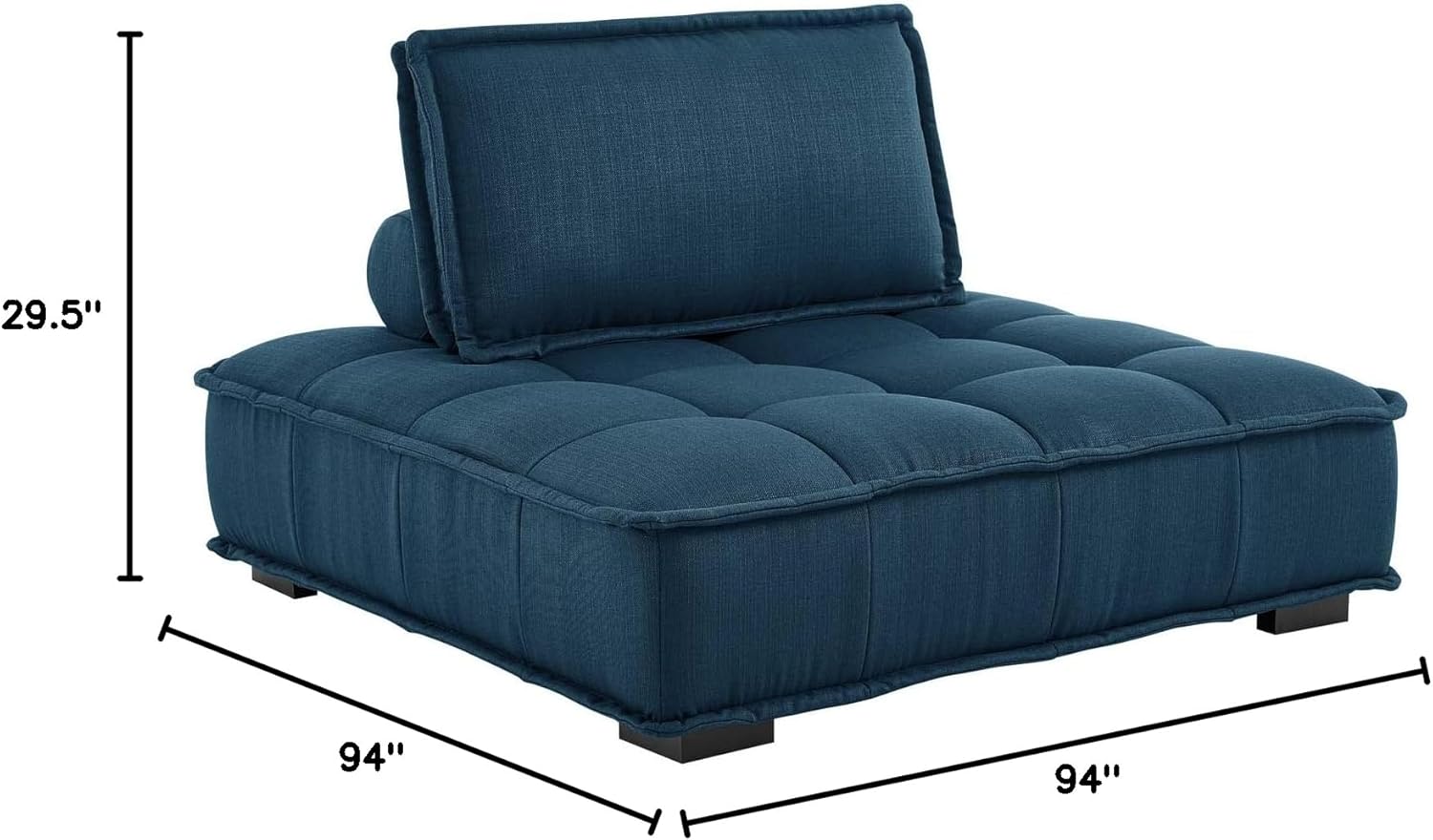 Modway Saunter, 4-Piece Sectional Sofa, Azure