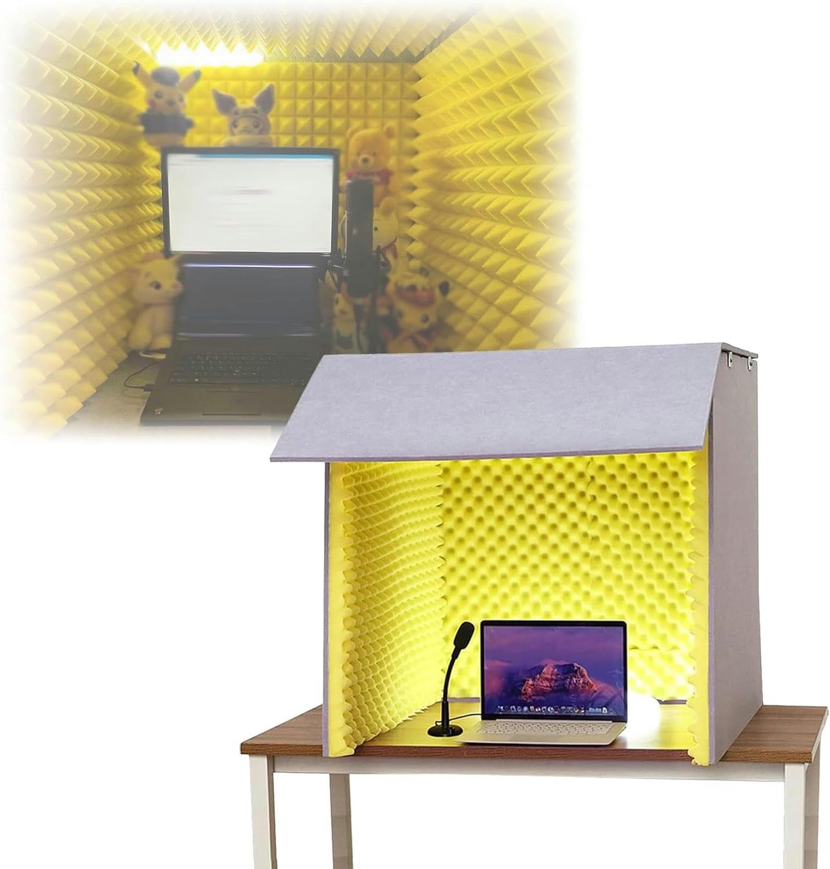 Bouclier d'isolation micro portable pour cabine vocale et enregistrement