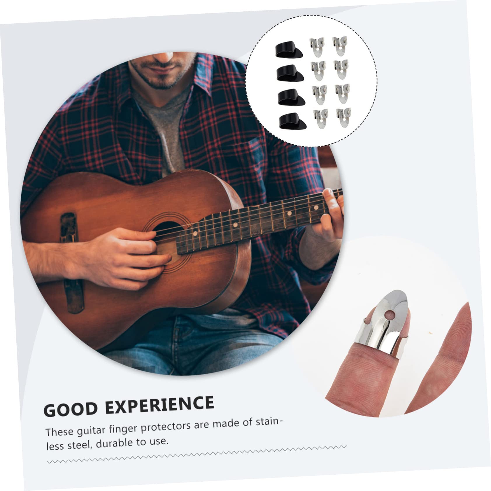 BESTonZON 5sets Per Metallo Per Chitarra Plettri Regolabili Per Pratica Musicale Adatti Per Chitarre Elettriche Acustiche e Classiche Comfort e Sicurezza Per Musicisti