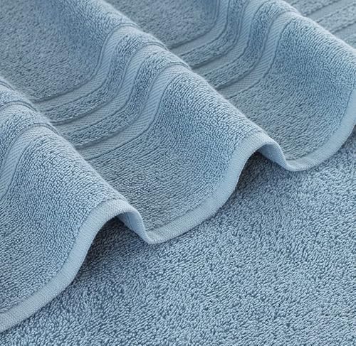 Hammam Linen Light Blue Bath Towels 4-Pack - 27X54 Soft And Absorbent, Premium Quality Perfect For Daily Use 100% Cotton Towel 600 Gsm #TOP5