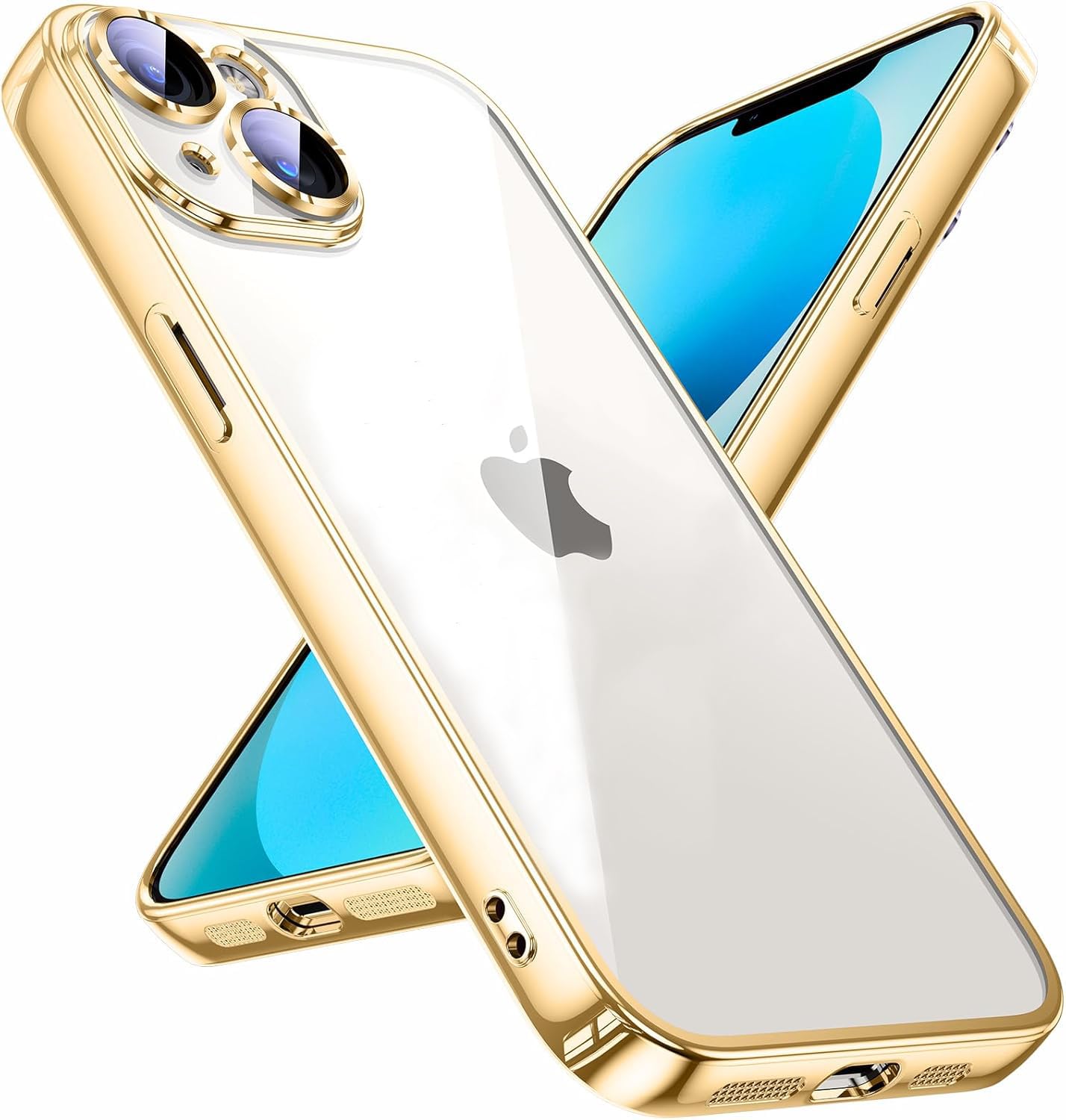 VONZEE TPU Compatible with Iphone 14 Case 6.1 Inch, Luxury Electroplated Soft Edge Bumper Case, Full Camera Protection & Reinforced Corners Shockproof Case Cover|Transparent|Gold (B0BGPVFH96) Amazon Price History, Amazon Price Tracker