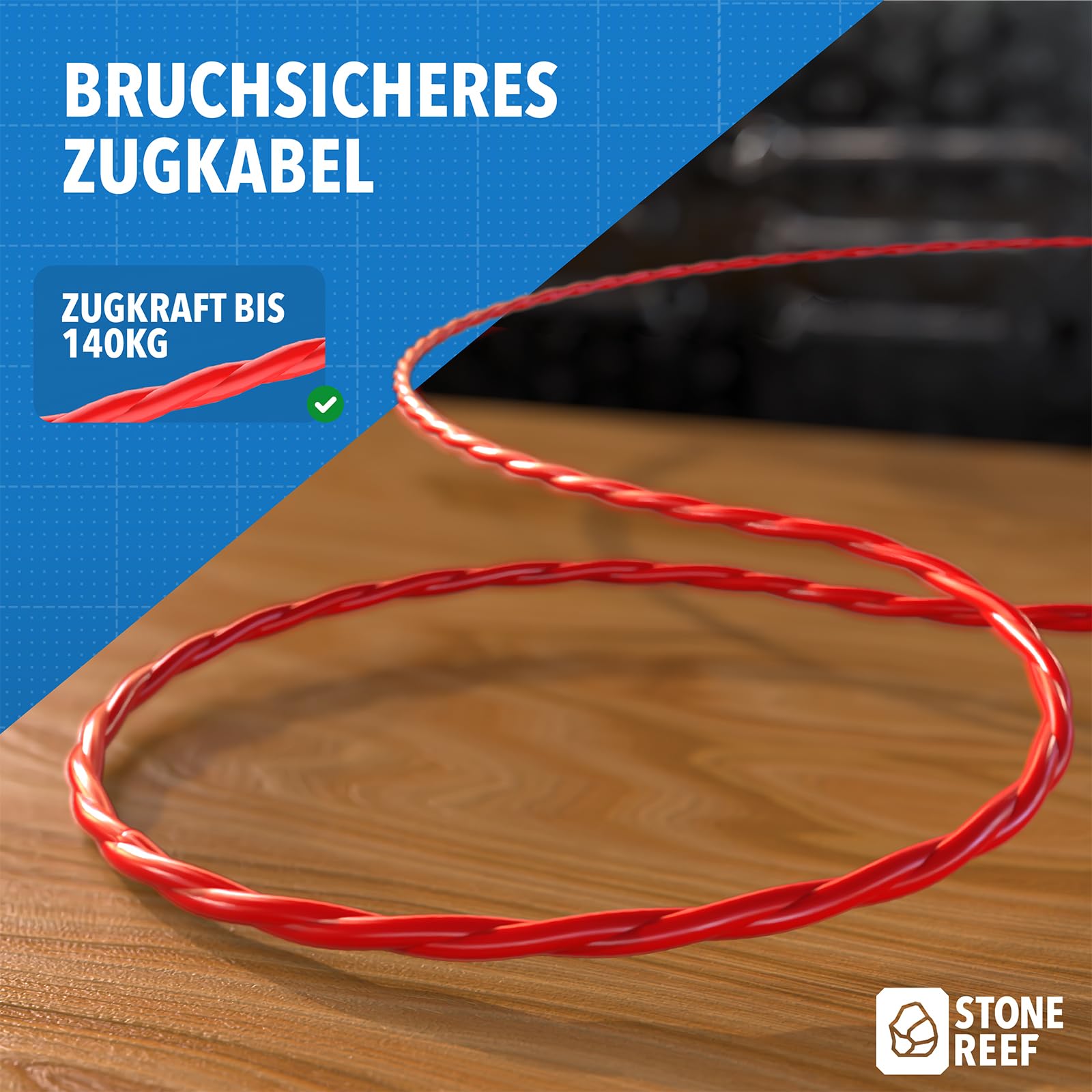 Einziehspirale 30 m – Fiberglas Kabeleinziehhilfe mit Kupferkopf & 5 Zubehörteilen – Kabel Einzugshilfe für Leerrohr, Elektro & Glasfaser – Zugdraht Orange, Griff Schwarz (30)