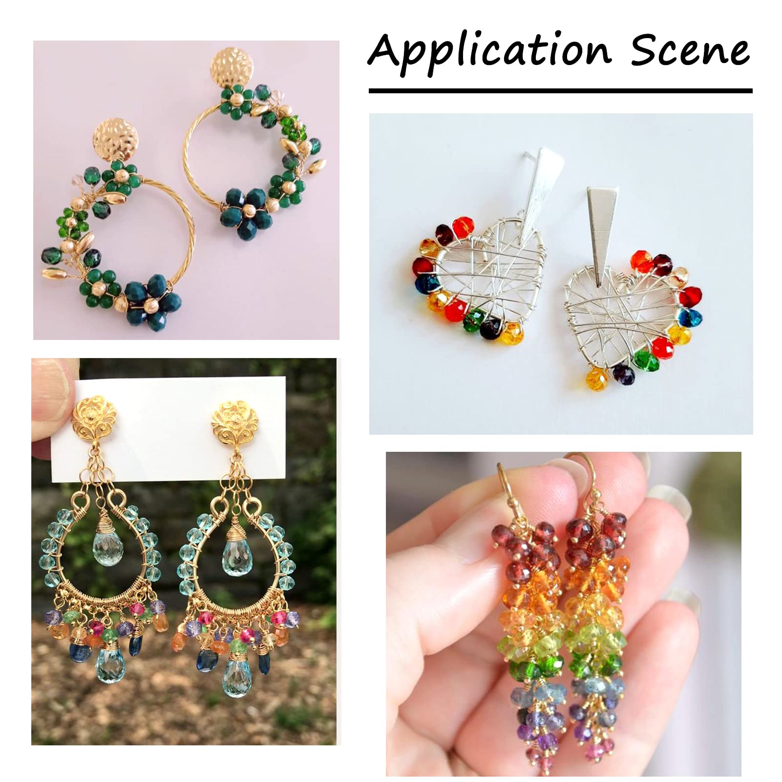 PandaHall - Perline briolette a forma di rondelle sfaccettate, in cristallo, da 6 mm, distanziatori in 7 colori per braccialetti e collane, bigiotteria fai da te e progetti artigianali, 378 pz