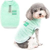 Vista 12 de Zunea Suéter de forro polar para perro, abrigo cálido de invierno para perros pequeños, ropa suave y mullida para cachorros con anillo en D