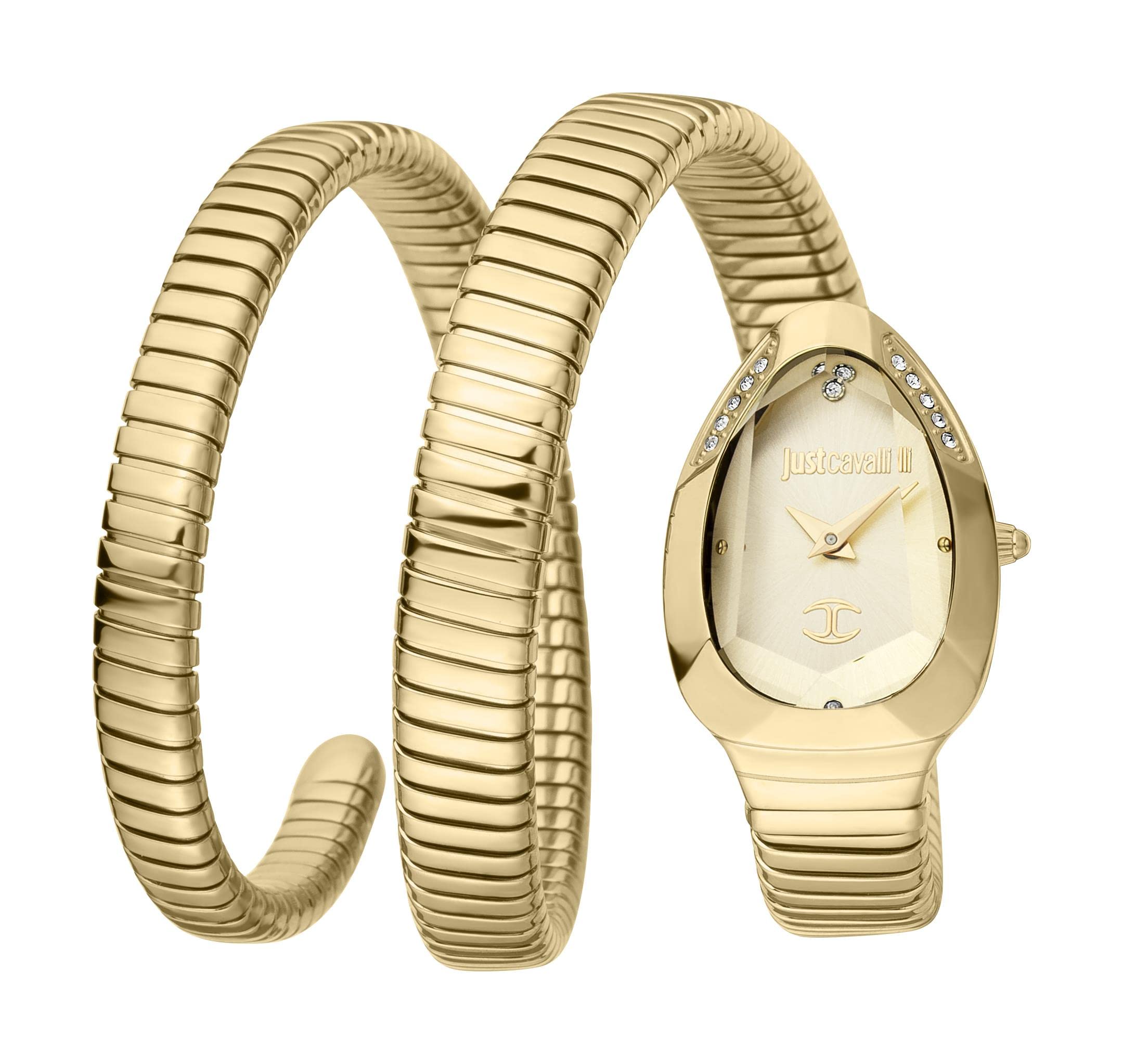 Just Cavalli Stone Studded Bracelet Analogue Gold Watches Oval Gold Dial Watch for Casual/Party/Wedding for Girls/Women - JC1L209M0035 (B09SB4YN9J) Amazon Price History, Amazon Price Tracker
