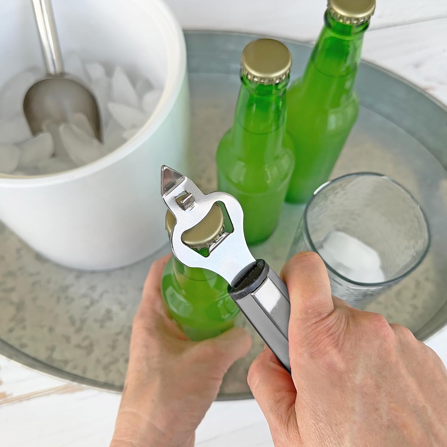 R&M Stainless Steel Soft-grip Bottle Opener, Cap opener image 3