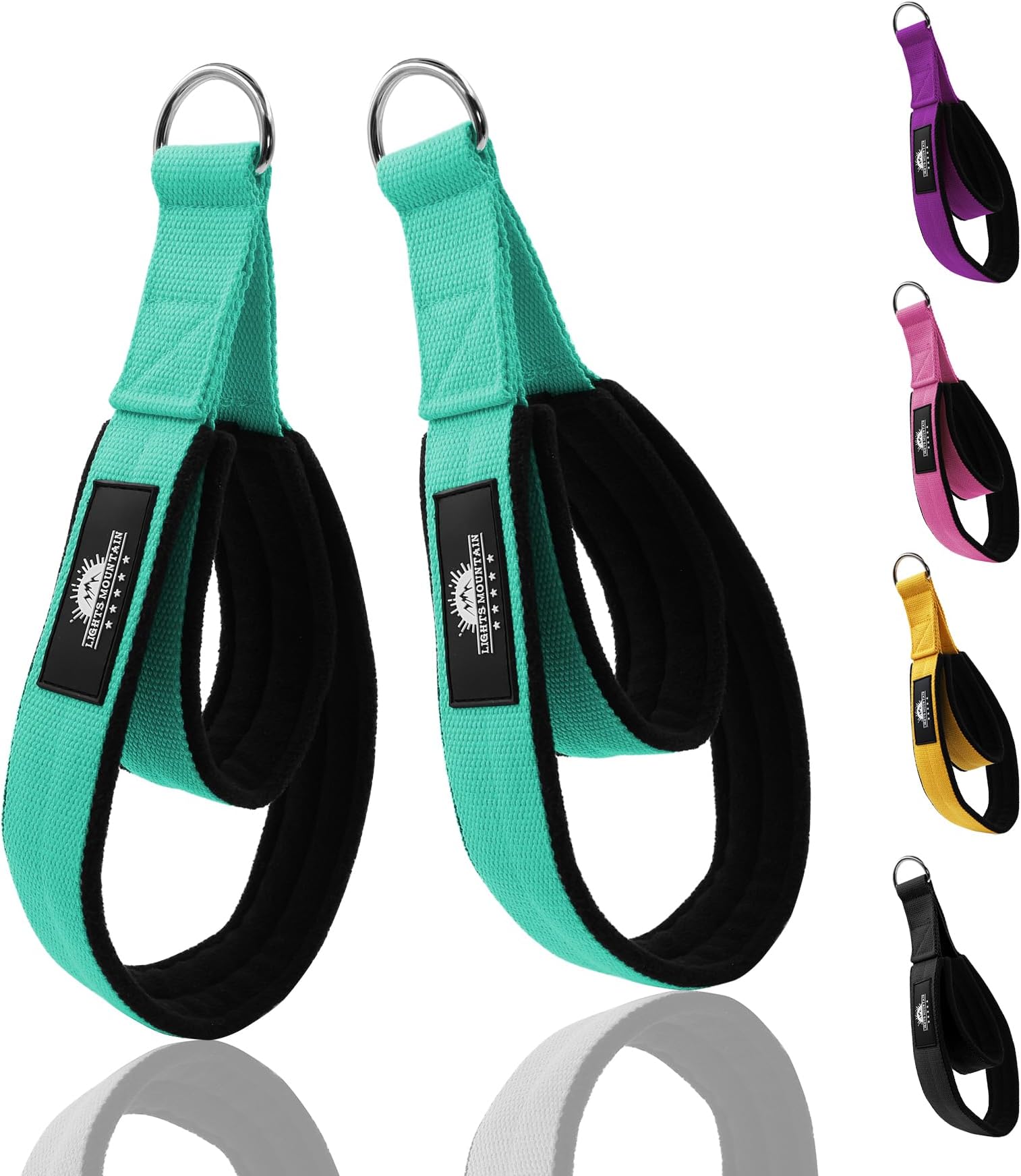 - Durable Pilates Double Loop D-Ring Straps - Padded Handles for Reformer, Yoga & Home Gym Workouts