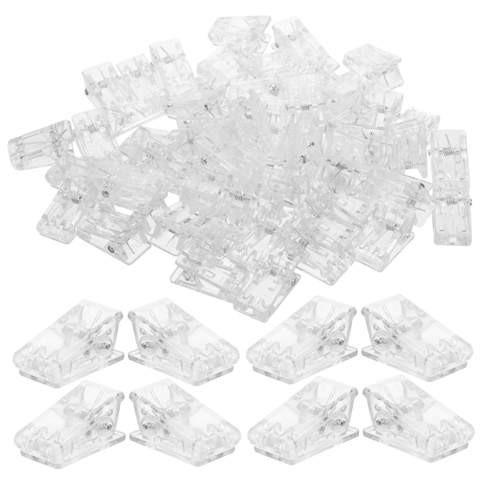 SHINEOFI 5 Sätze Transparenter Ausweishalter Miniclips Hängend Größe Büroklammern Mini-klemmen Abzeichen-clip Federclip Zum Basteln Transparenter Federclip Plakatwandclip Acryl 60 Stück * 5