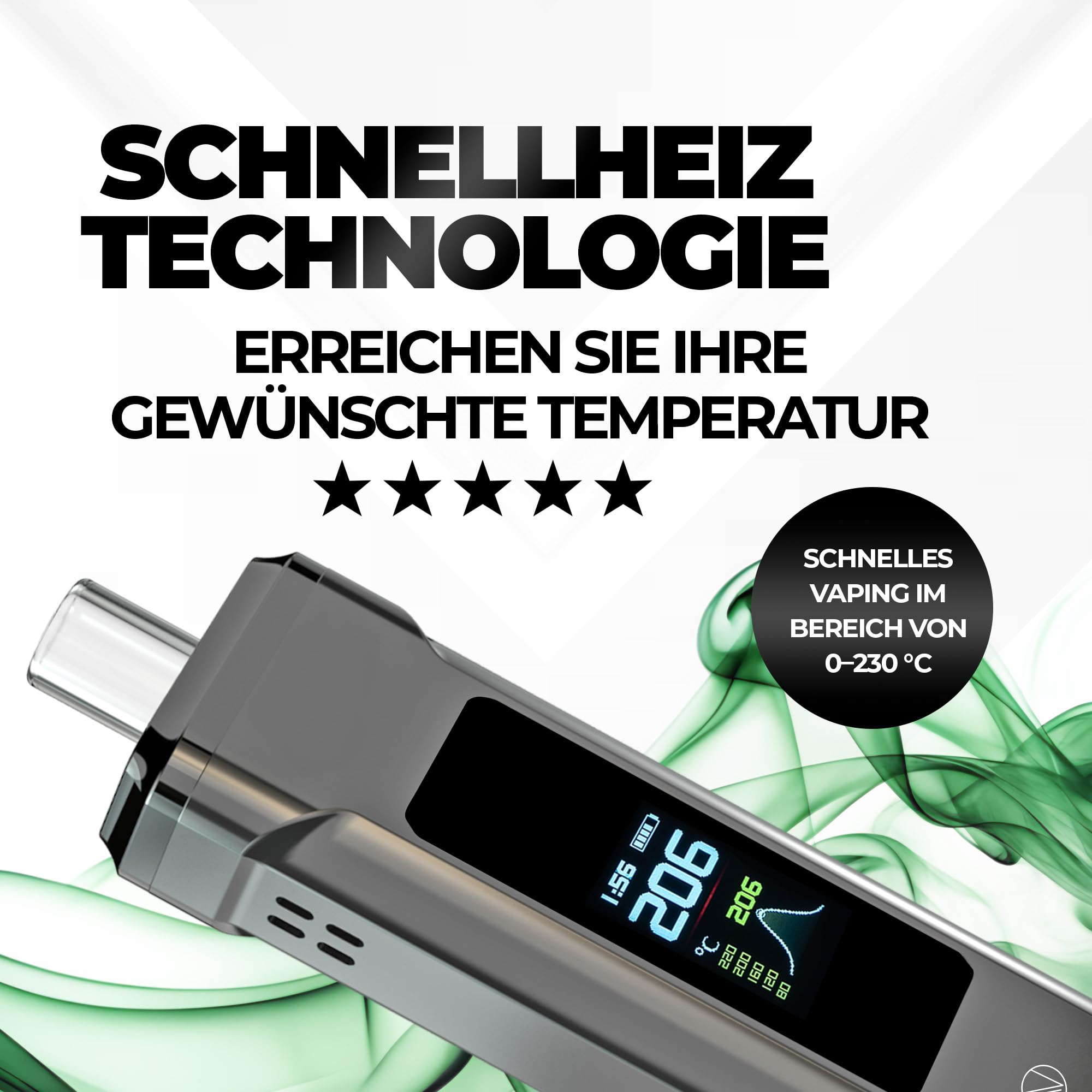 Nebula Titan Premium Verdampfer | Verdampfer Für Lose Getrocknete Kräuter | Verdampfer Mit TFT-Display Für Getrocknete Kräuter | Temperatur Einstellbar Von 0°C Bis 230°C