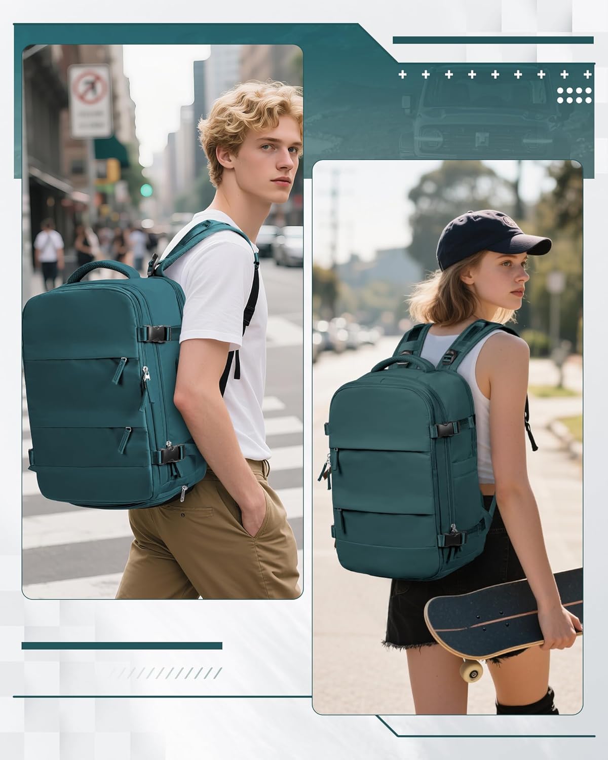 Vacuum Backpack Travel with Electric Vacpack Pump, Vacuum Compression Bags Travel Backpack for Women Men, Flight Approved Waterproof Carry on Backpacks Laptop Work Weekender Daypack, Large, Blue - Image 9