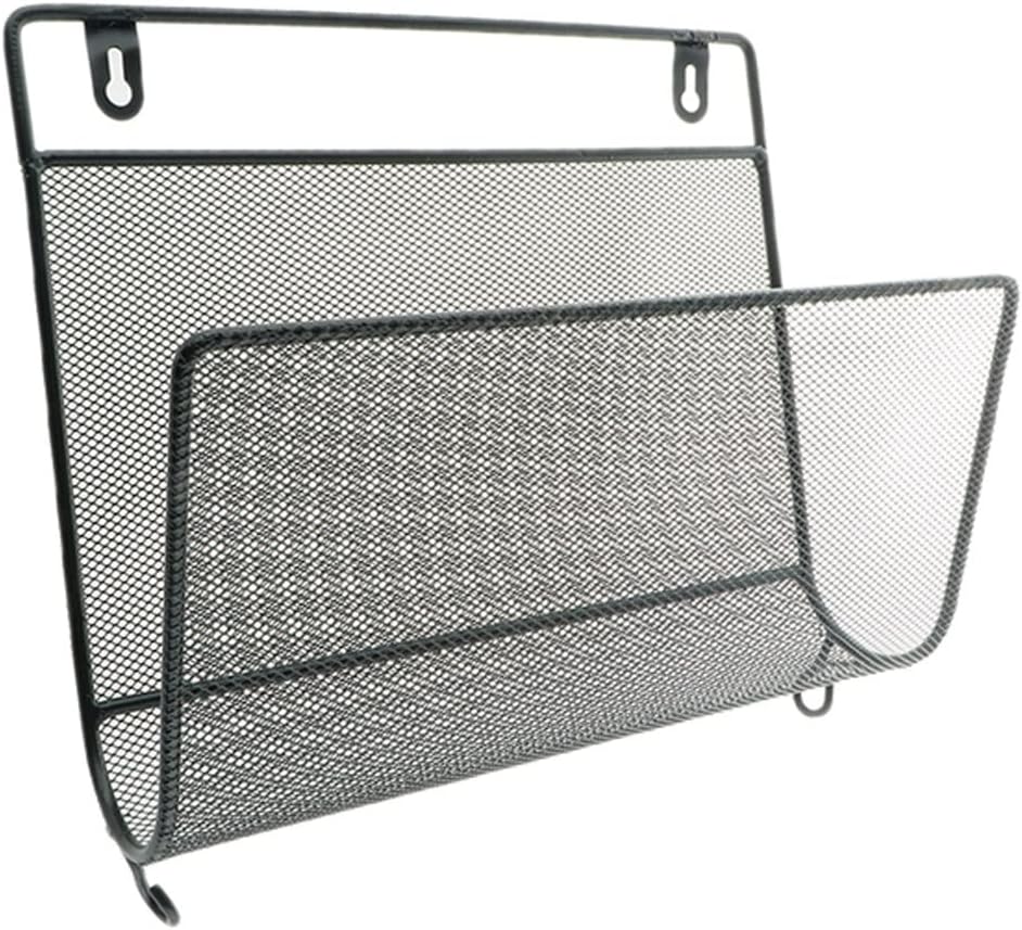 HBJWOV Wire Iron Magazine Holder Rack Home Wall Mounted Newspaper Organizer Bookshelf Bookcase(D)