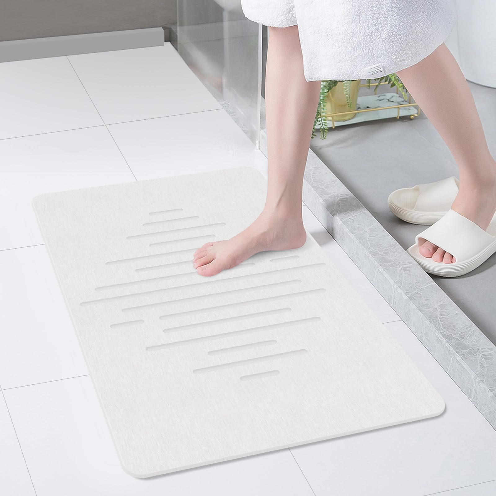 Amazon.com: THMINS Extra Large Stone Bath Mat, 32''x20'' Non-Slip ...