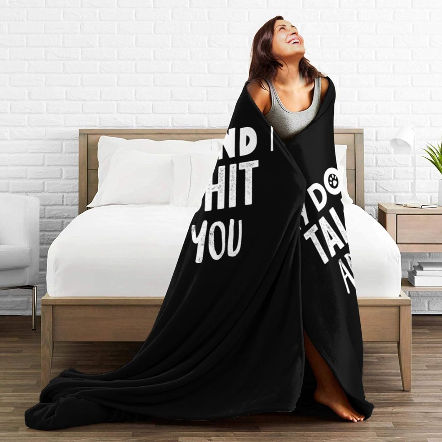 My Dog and I Talk Sh T About You Fleece Blanket 60"X50" Soft Micro for Bed Warm Comfort5