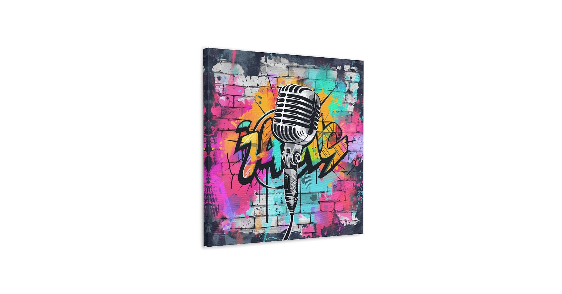 アート・デザイン・音楽 WANTO / street is calling Amazon.com: Vendhui Microphone Graffiti Canvas Poster