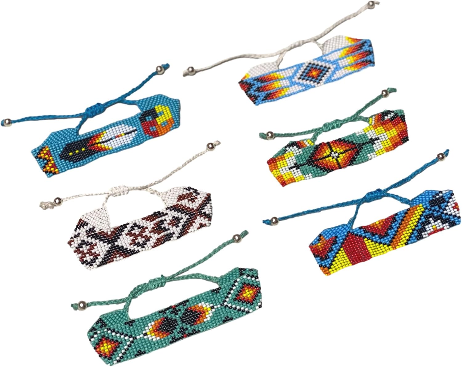 Colorful Adjustable Beaded Bracelets - Handmade Native American Style Jewelry - Czech Bead Accessory