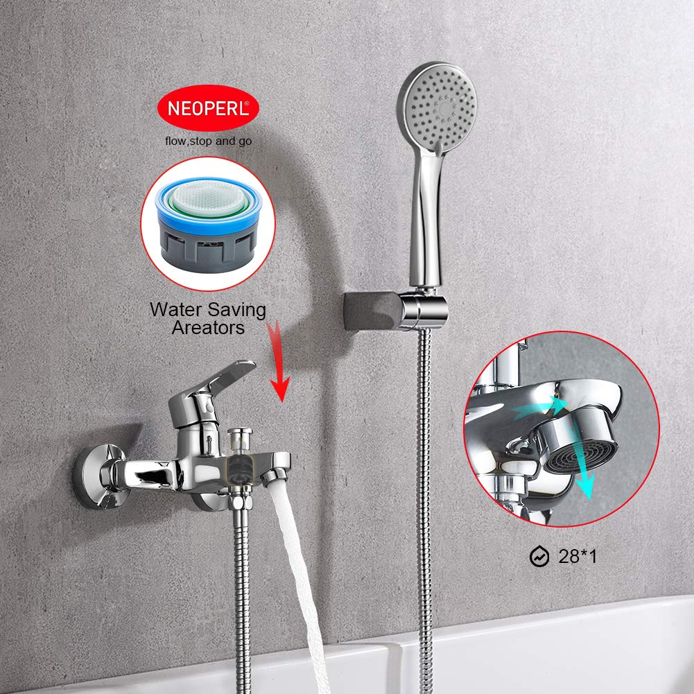 Rubinetto Doccia Ibergrif M13057 | 3 Modalità | Ottone Cromato | Soffione Con Tubo 150cm | Risparmio Idrico - Foto 3