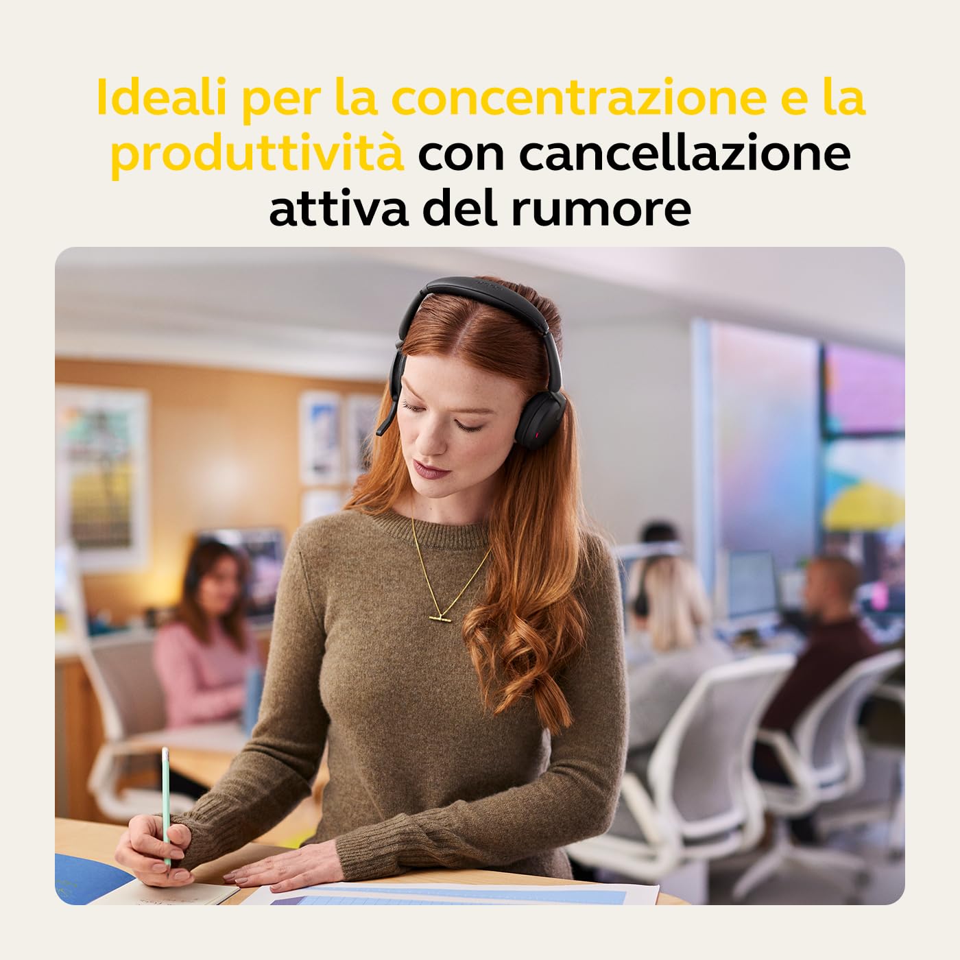 Jabra Evolve 2 65 Flex Cuffie Stereo Wireless Bluetooth, tecnologia di cancellazione del rumore Jabra ClearVoice e ANC ibrida Certificate per MS Teams Nero