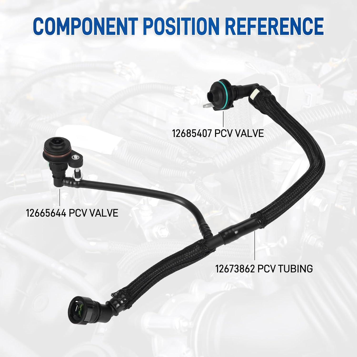 3pcs PCV Valve & Tube Repair Kit Compatible with Chevrolet Cruze 1.4L 16-19/Trax 1.4L 19/Malibu 1.5L 16-24 4-Cylinder, Replace 12673862 12665644 12685407