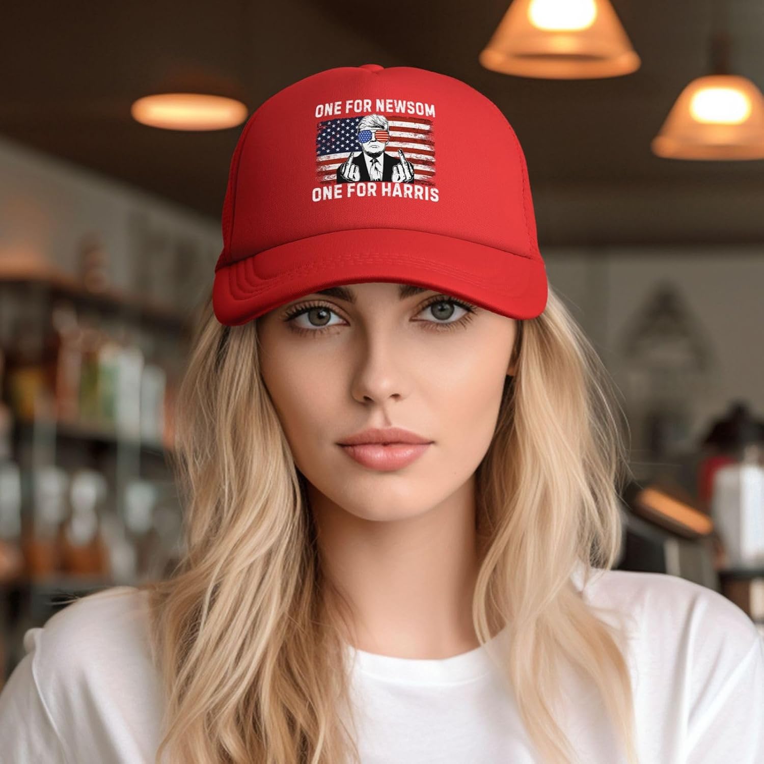 Fu-Ck Newsom Hats Same Circus Different Clown Republican Anti Newsom Harriss Trucker Cap Red