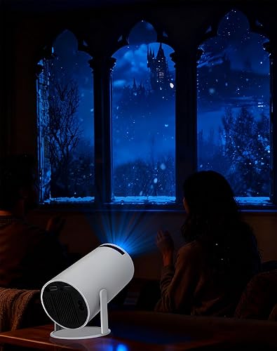 VistaCast Mini proyector inteligente de 210 con pantalla extra grande  Más de 20 escenas de ventana  Proyector de ventana de castillo, pantalla de