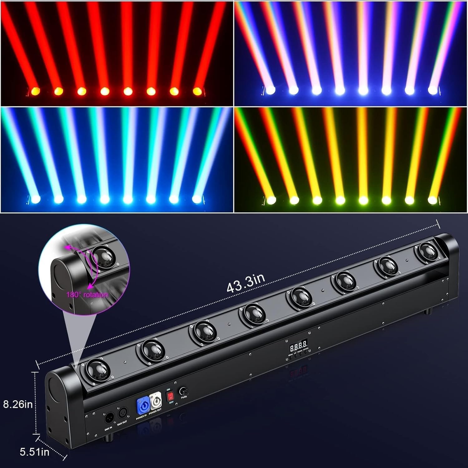 Amazon.co.jp: ムービングヘッド DJ ライトバー、8* 80W LED ビーム