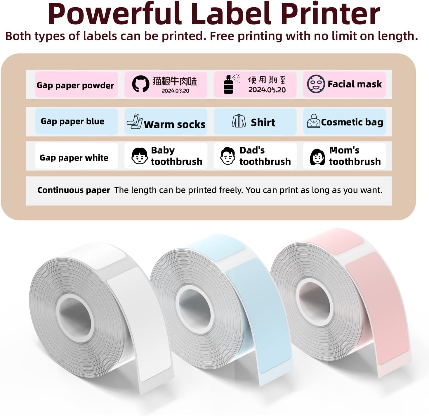 Types of Label Paper Supported