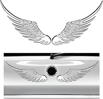 2PCS Angel Wings Car Stickers, 3D Alloy Metal Angel Hawk Eagle Wings Emblem Badge Decal, Anti-Collision Auto Body Logo Sticker, Universal Vehicle Exterior Decor Accessories (Silver)
