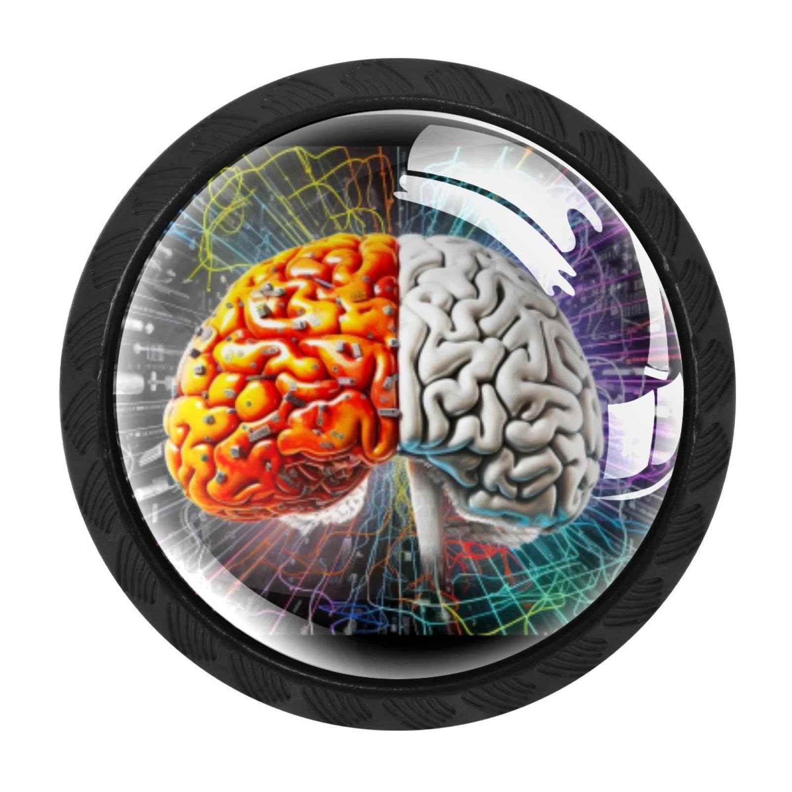 Chenzzzz Multicolored 12 Mathematical Engineering Brain Drawer Knobs Pull Handle Crystal Glass Circle Shape Cabinet Drawer Pulls Cupboard Knobs With Screws For Kitchen Cupboard Dresser Wardrobe Etc