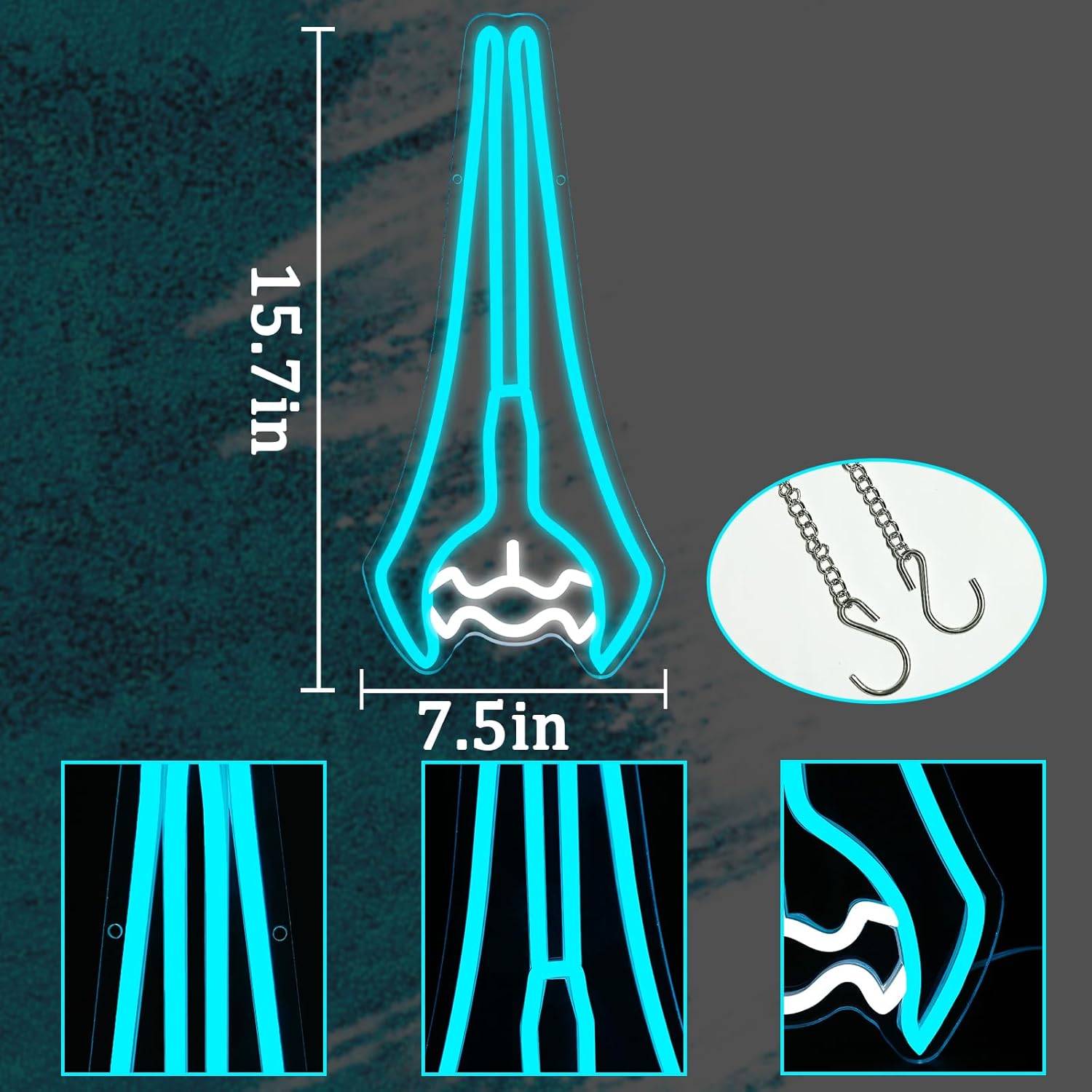 Energy Sword Neon Sign, Master Helmet Chief Weapon Signs for Wall Decor Dimmable Covenant Energy Sword LED Light Sign for Bedroom Living Game Room Man Cave Party Game Gift for Fans - Image 3