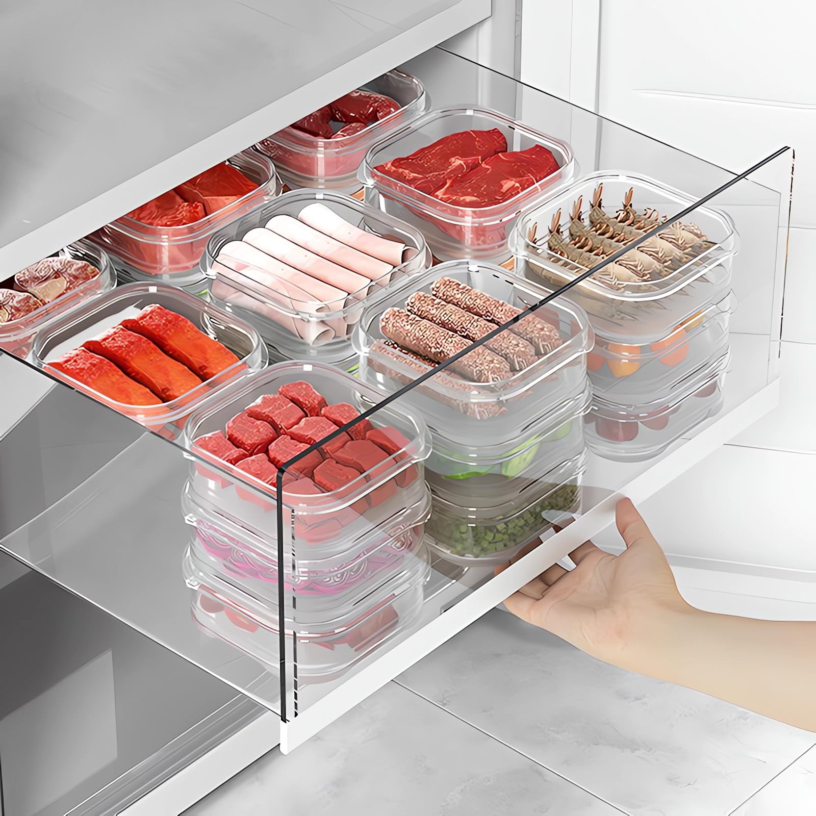 保存容器　10個セット　冷蔵庫収納　大容量 Amazon｜Iwinna 食品保存容器 蓋付き プラスチック冷蔵庫