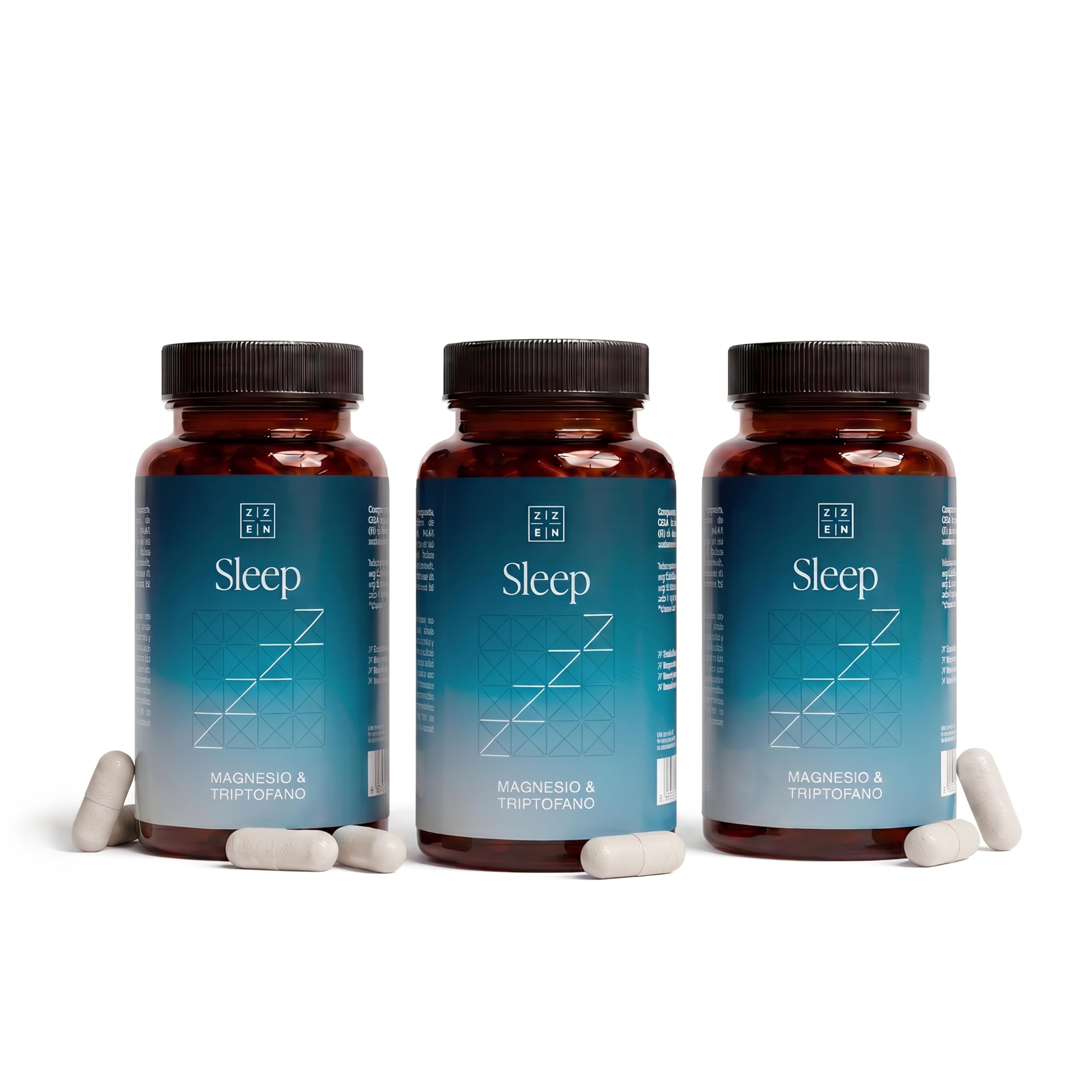 ZZEN SLEEP - Magnesio Bisglicinato (300 mg), L-Triptofano, Valeriana e GABA | 60 Compresse per Dormire con Vitamina B6 e Zinco, Sonno senza Melatonina, Integratore per Insonnia (Set di 3)